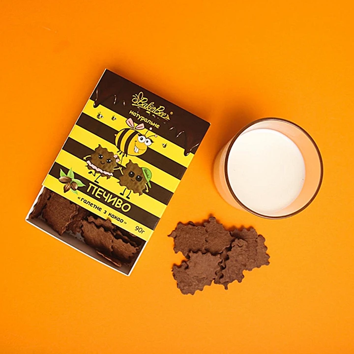 Печиво Baker Bee натуральне з какао 90г - 100shop - 1
