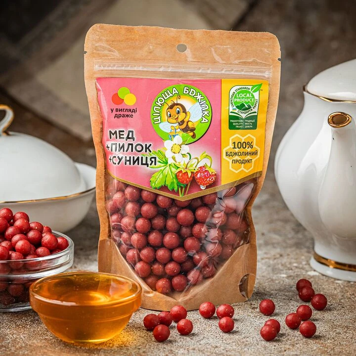  Драже Цілюща бджілка мед пилок суниця 150г - 100shop - 1