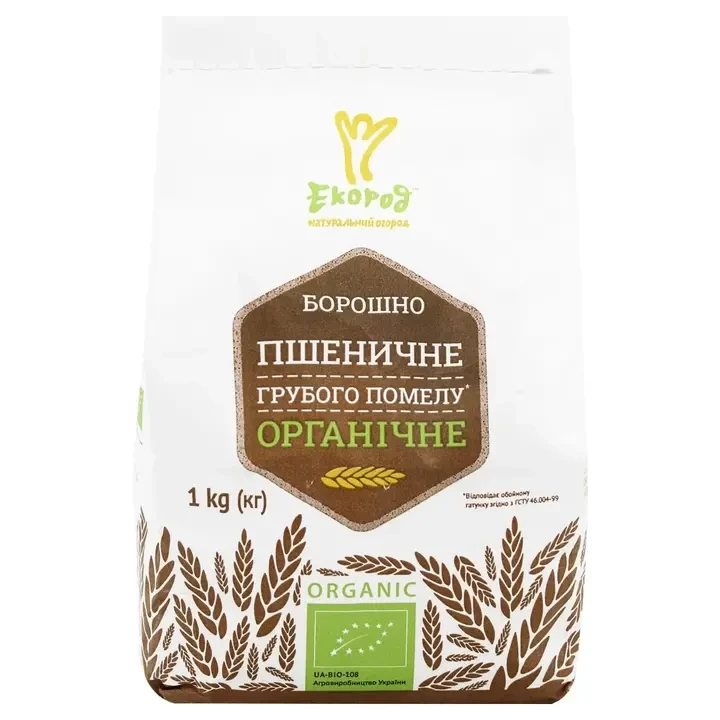 Борошно пшеничне Екород грубого помелу органічне 800г