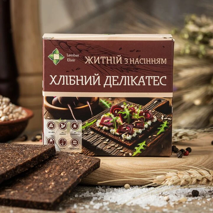 Хліб Lembas Elixir житній з насінням льону, соняшнику та гарбуза 6 скибочок 300г - 100shop - 1