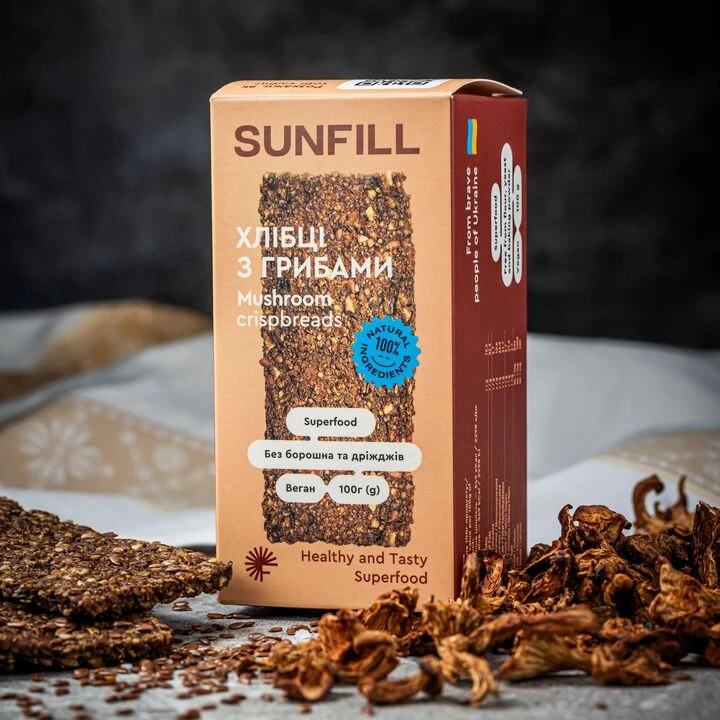 Хлібці Sunfill з грибами 100г - 100shop - 1