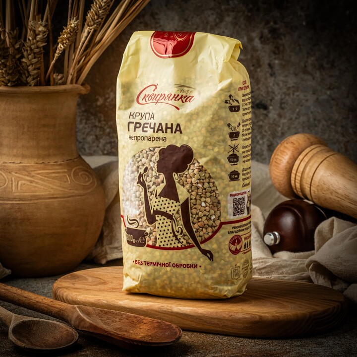 Крупа гречана Сквирянка ядриця непропарена 800г - 100shop - 1