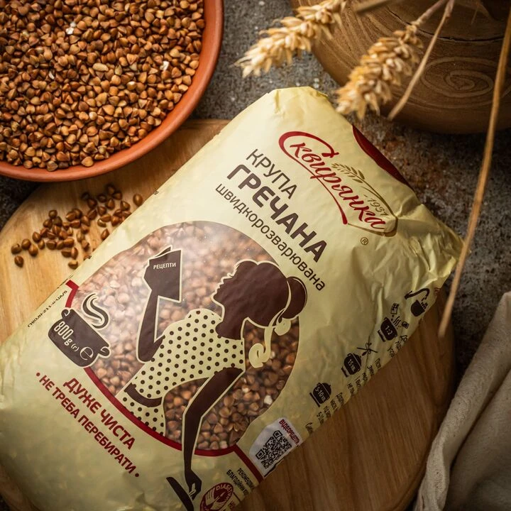 Крупа гречана Сквирянка ядриця швидкорозварювальна 800г - 100shop - 2