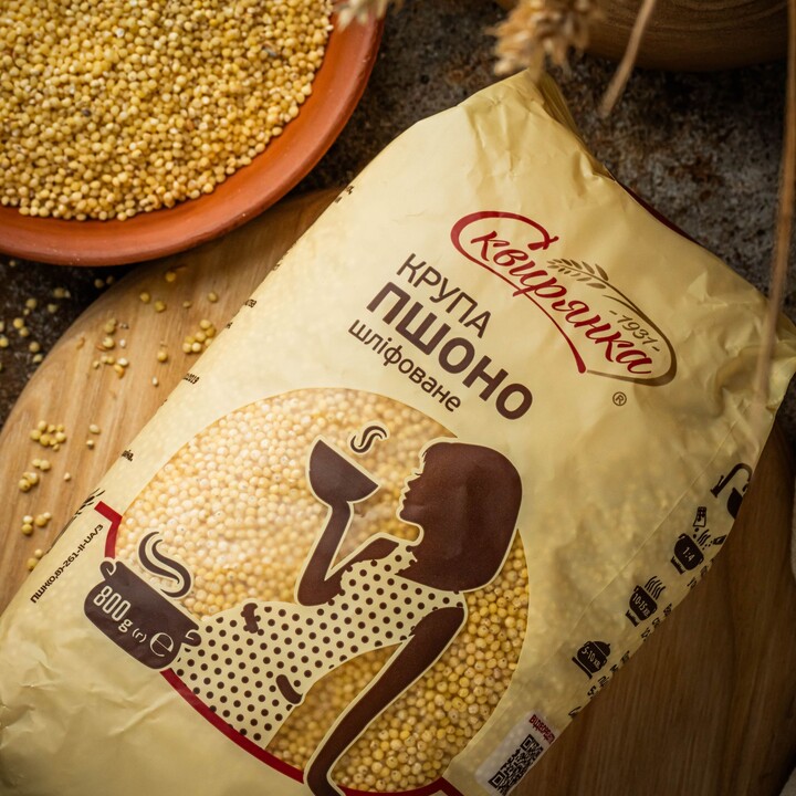 Крупа пшоно Сквирянка шліфоване органічне 800г - 100shop - 2