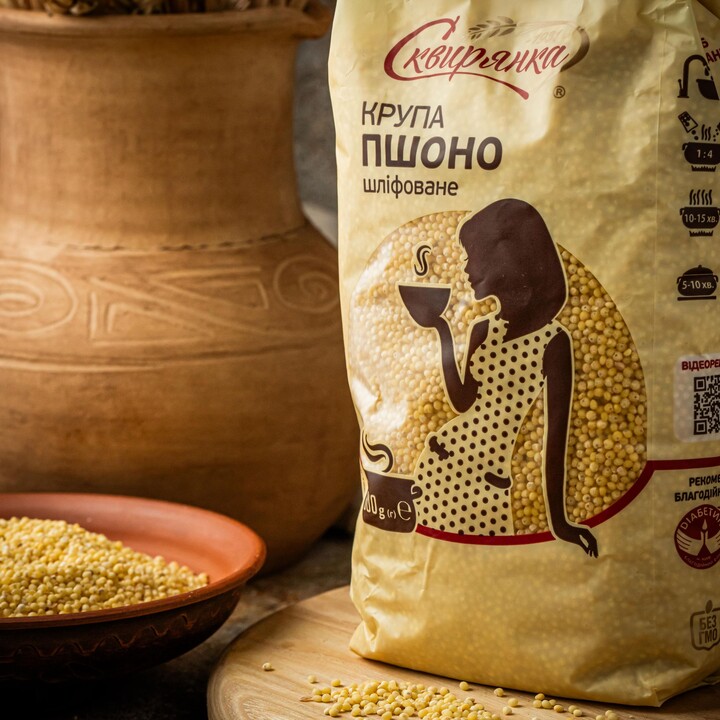 Крупа пшоно Сквирянка шліфоване органічне 800г - 100shop - 3