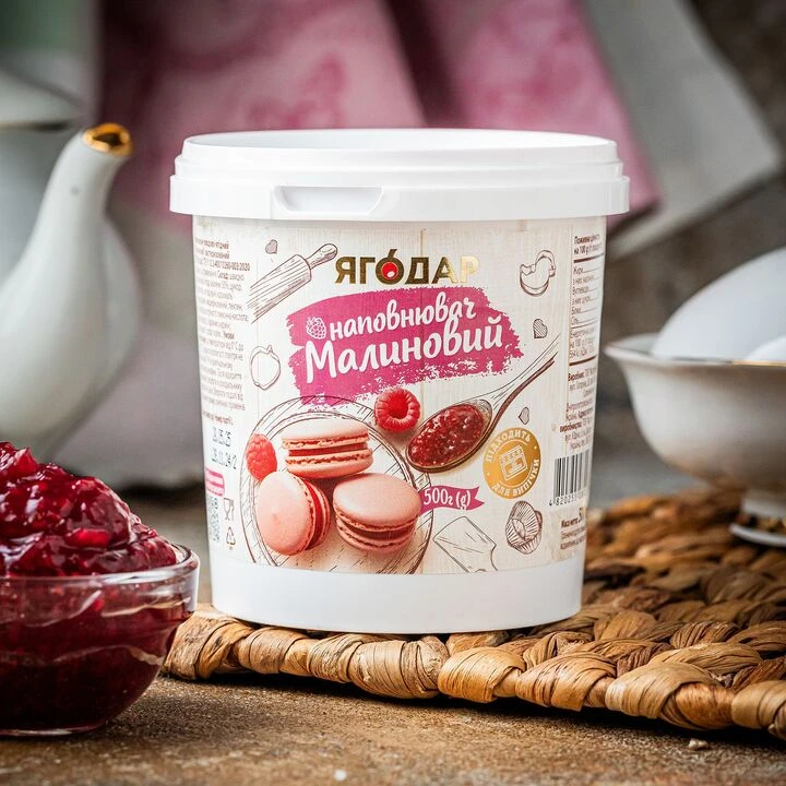 Начинка Yagodar малинова з шматочками ягід 500г - 100shop - 1