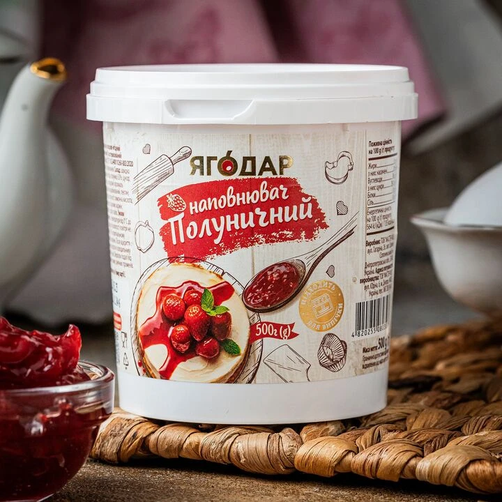 Начинка Yagodar полунична з шматочками ягід 500г - 100shop - 1