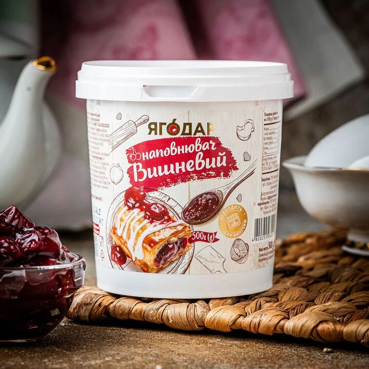 Начинка Yagodar вишнева з шматочками ягід 500г - 100shop - 1