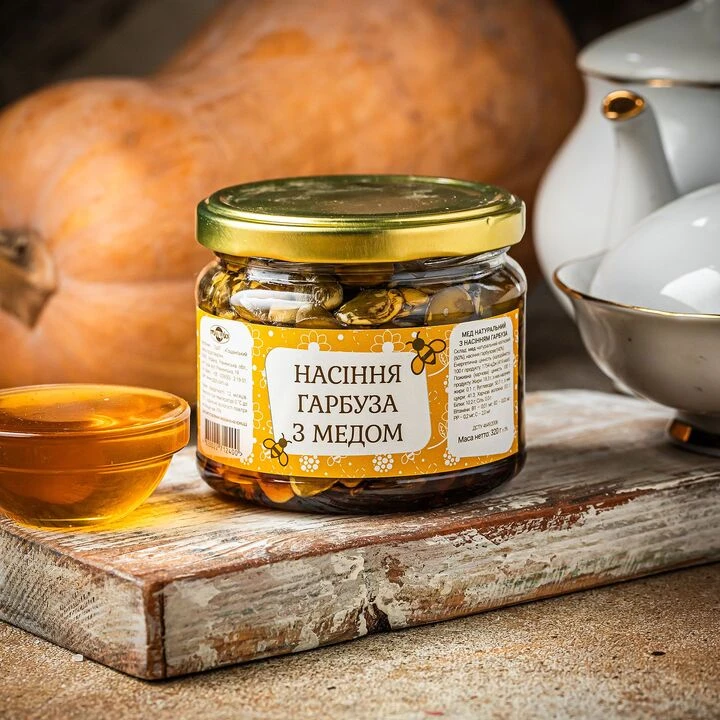 Насіння гарбуза з медом Пригощайся 320г - 100shop - 1