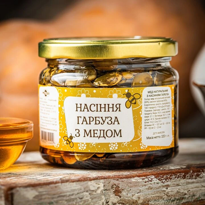 Насіння гарбуза з медом &quot;Пригощайся&quot; 320г - 100shop - 2