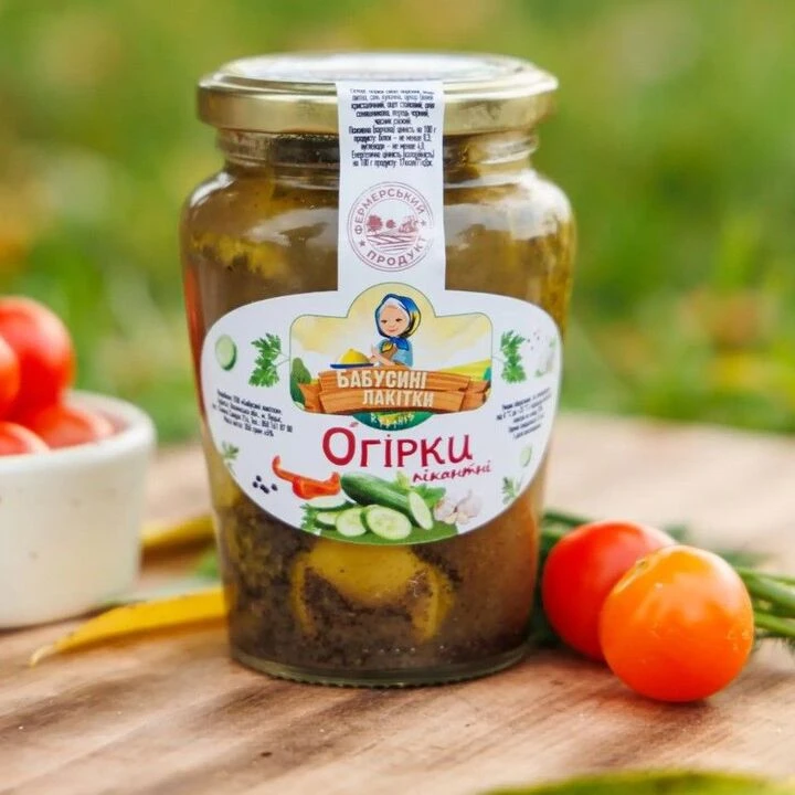 Огірки Бабусині Лакітки пікантні 350г - 100shop - 1