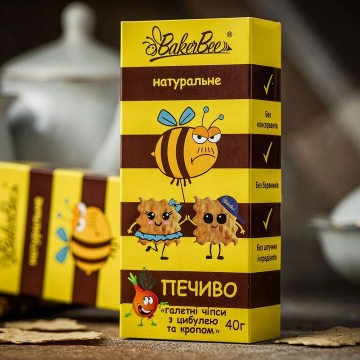 Печиво Ваker Bee галетне з цибулею та кропом 40г - 100shop - 1