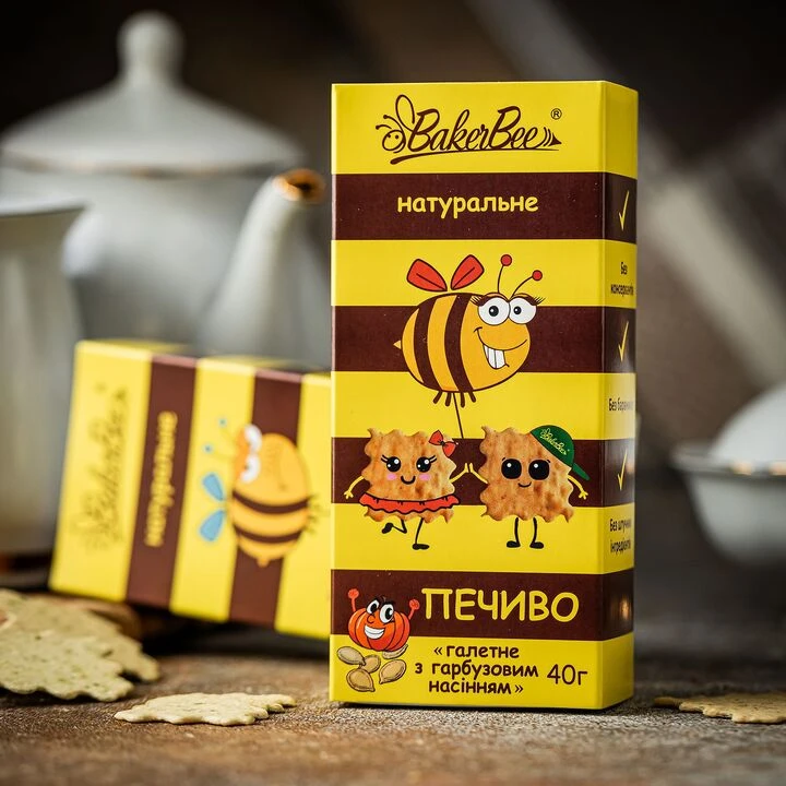 Печиво Ваker Bee галетне з гарбузовим насінням 40г - 100shop - 1