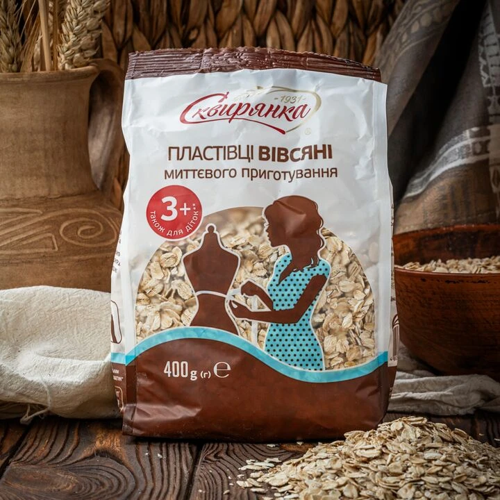Пластівці вівсяні Сквирянка миттєвого приготування 400г - 100shop - 1
