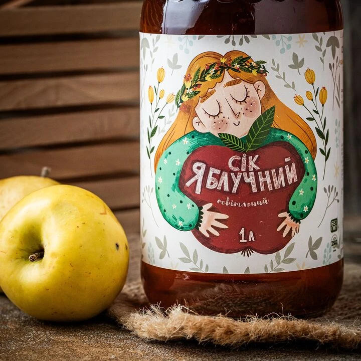 Сік Пригощайся яблучний освітлений 1л - 100shop - 4