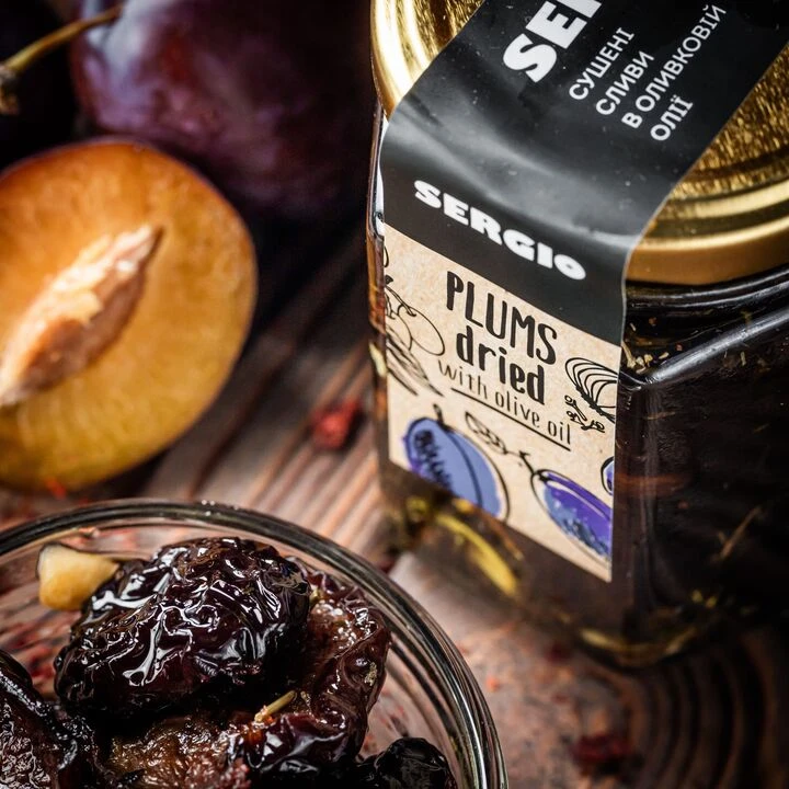 Сливи в олії Sergio дольками 165г - 100shop - 2