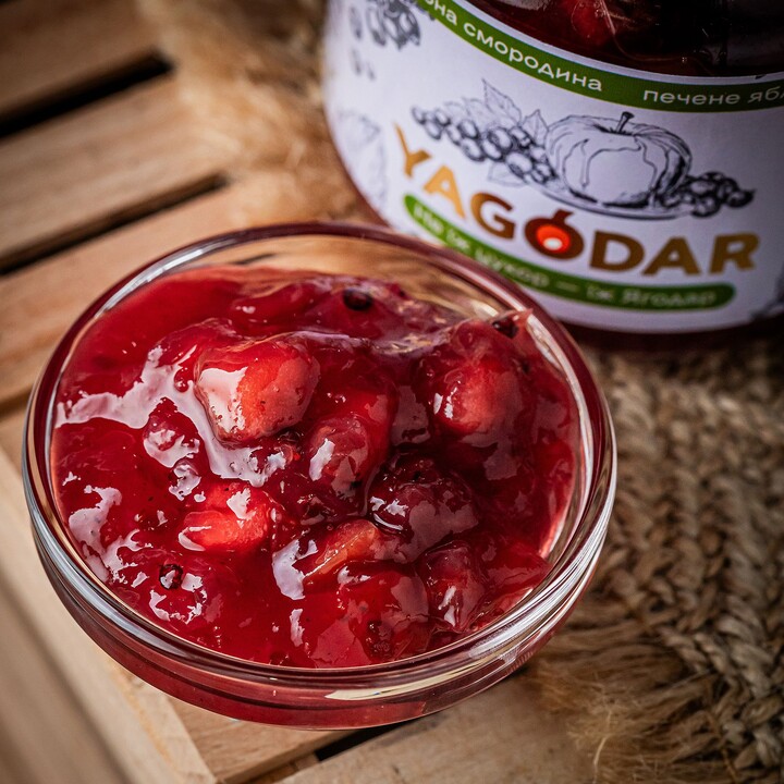 Джем Yagodar смородина червона печене яблуко без цукру 210г - 100shop - 2